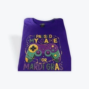 Gildan Purple Kids Tee - Mardi Gras Game Controller